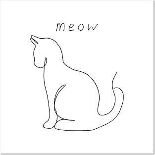 minimalistic the cat's meow Posters and Art